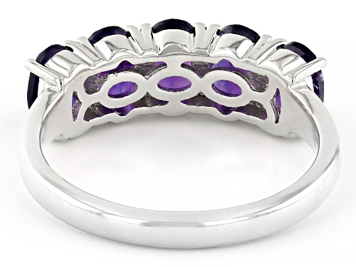 2.02ctw Oval Amethyst Rhodium Over Sterling Silver Band Ring - Size 7