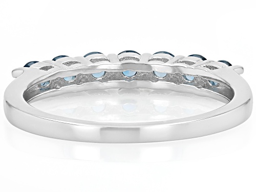 0.83ctw London Blue Topaz Rhodium Over Sterling Silver Band Ring - Size 6