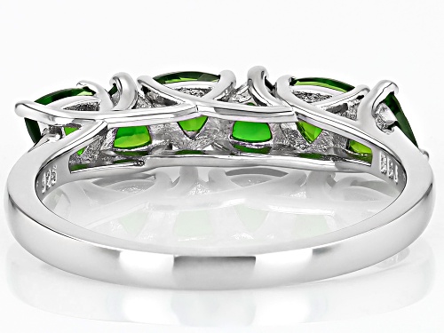 1.22ctw Trillion Chrome Diopside Rhodium Over Sterling Silver Band Ring - Size 6