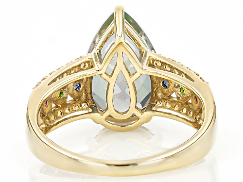 4.43ctw Multi Gemstone 10k Yellow Gold Ring - Size 6