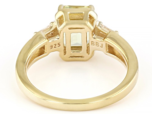 1.53ct Canary Yellow Apatite With 0.27ctw White Zircon 18k Yellow Gold Over Sterling Silver Ring - Size 10