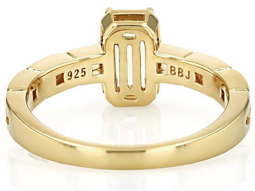 0.51ctw Rectangular Octagonal Canary Yellow Apatite 18k Gold Over Sterling Silver Solitaire Ring - Size 10