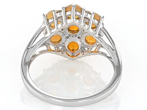 0.83ctw Honey Color Ethiopian Opal With 0.13ctw White Zircon Rhodium Over Sterling Silver Ring - Size 6