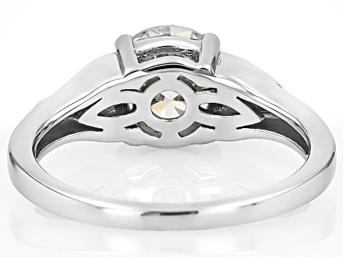 2.55ct Strontium Titanate With 0.27ctw Lab Blue Created Sapphire Rhodium Over Sterling Silver Ring - Size 9