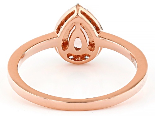 0.85ct Pear Peach Morganite With 0.15ctw Round White Zircon 18k Rose Gold Over Silver Ring - Size 10
