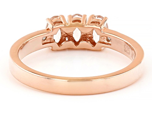 0.46ctw Peach Morganite With 0.01ctw White Diamond 18k Rose Gold Over Sterling Silver Ring - Size 10