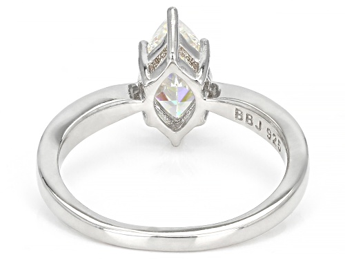 1.25ct Marquise Strontium Titanate Rhodium Over Silver Solitaire Ring - Size 9