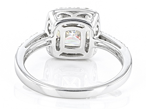 2.20ct Cushion Cut Strontium & White Zircon Rhodium Over Sterling Silver Ring - Size 6