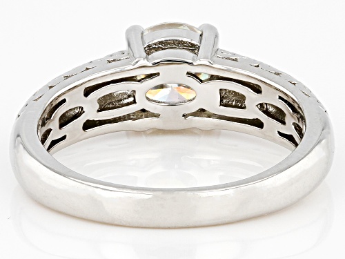 1.75ct Round Strontium Titanate Rhodium Over Sterling Silver Ring - Size 8
