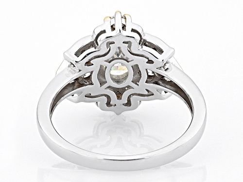 1.50ct Strontium Titanate with White Zircon Rhodium & 18K Yellow Gold Over Silver Ring - Size 6