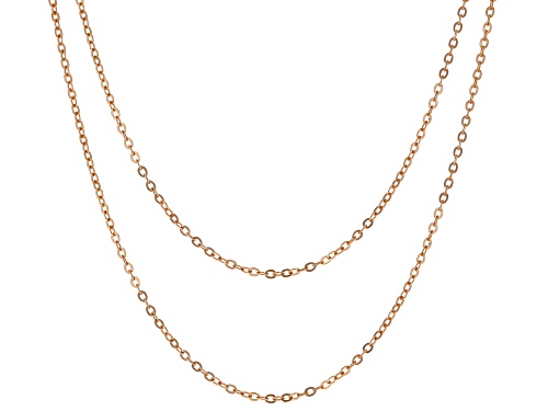 18k Rose Gold Over Silver Diamond Cut Flat Curb, Rolo, Rope, Bead, & Snake 18 & 22 Inch Chain Set