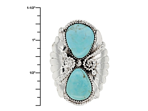 Southwest Style By Jtv™ Pear Shape Kingman Turquoise Sterling Silver Ring - Size 6