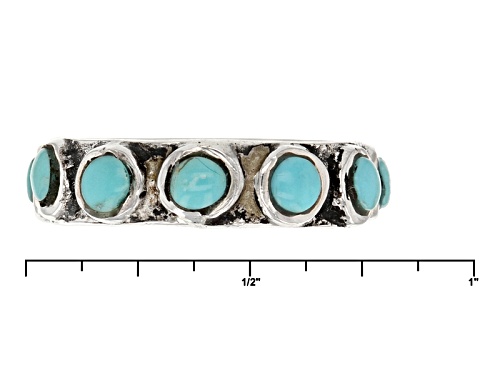Southwest Style By Jtv™ 3mm Round Cabochon Kingman Turquoise Sterling Silver Eternity Band - Size 8