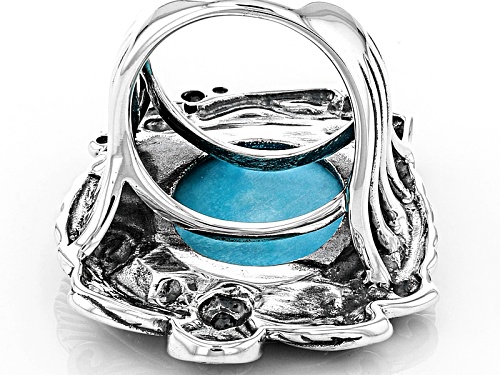 Southwest Style By Jtv™ Oval Sleeping Beauty Turquoise Sterling Silver Solitaire Ring - Size 6