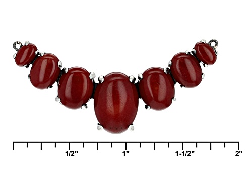 Southwest Style By Jtv™ Graduated Oval Cabochon Red Sponge Coral Sterling Silver Necklace - Size 18