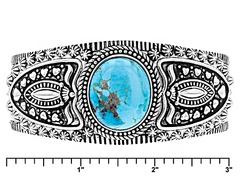 Southwest Style By Jtv™ 24x20mm Oval Turquoise Sterling Silver Tribal Cuff Bracelet