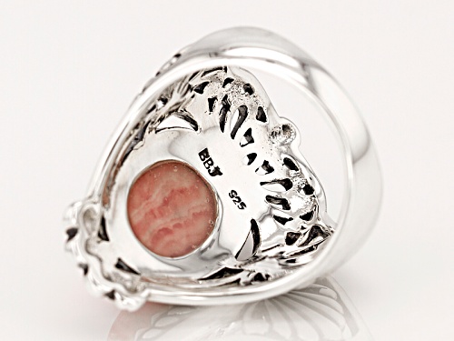 Southwest Style By Jtv™ 14x10mm Oval Cabochon Rhodochrosite Sterling Silver Solitaire Ring - Size 6