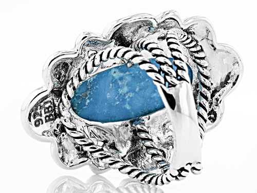 Southwest Style By JTV™ 22x10mm Oval Turquoise Sterling Silver Solitaire Ring - Size 6