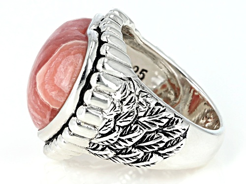 Southwest Style By JTV™ 18x16mm Heart Shape Rhodochrosite Solitaire Sterling Silver Heart Ring - Size 6