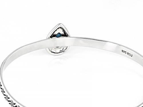Southwest Style By JTV™ Kingman Turquoise Rhodium Over Sterling Silver Bracelets. Set Of 3 - Size 8