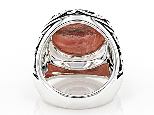 Southwest Style By JTV™ Rhodochrosite Rhodium Over Sterling Silver Ring - Size 8
