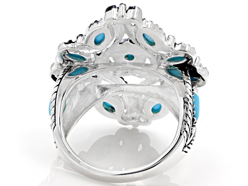 Southwest Style By JTV™ Sleeping Beauty Turquoise Rhodium Over Sterling Silver Heart Ring - Size 7