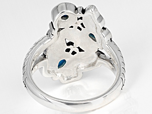 Southwest Style By JTV™ Sleeping Beauty Turquoise Rhodium Over Silver Butterfly Ring - Size 12