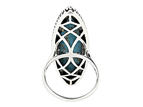 Southwest Style by JTV™ Marquise Blue Turquoise Sterling Silver Ring - Size 6