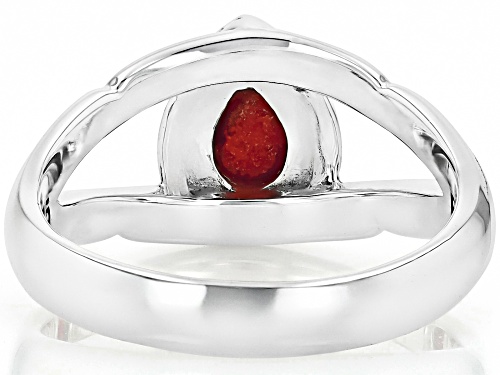 Southwest Style by JTV™ Red Sponge Coral Sterling Silver Open Design Ring - Size 12