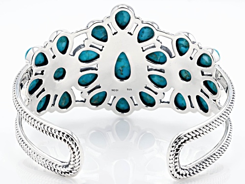Southwest Style by JTV™  Pear Shape Turquoise Sterling Silver Statement Cuff Bracelet