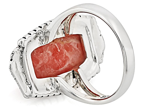 Southwest Style by JTV™ 18x10mm Rhodochrosite Sterling Silver Statement Ring - Size 8