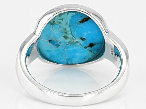 Southwest Style By JTV™ 12mm Turquoise Rhodium Over Sterling Silver Peace Sign Ring - Size 11