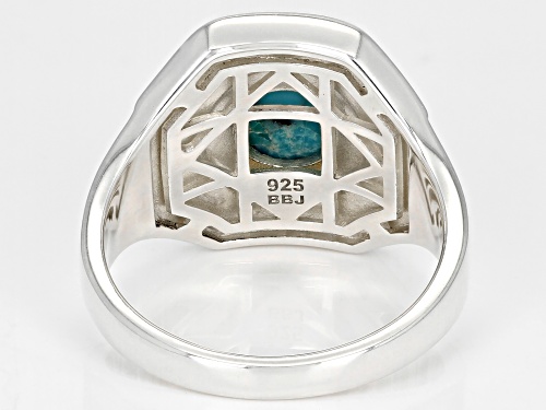 Southwest Style By JTV™ Turquoise & Enamel Rhodium Over Silver Mens Ring - Size 9