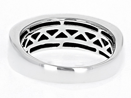 Southwest Style By JTV™ Green Kingman Turquoise Rhodium Over Silver Geometric Band Ring - Size 10