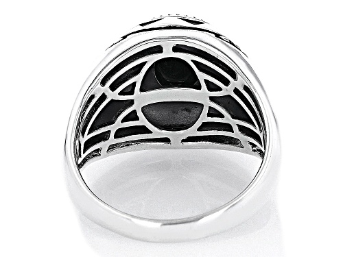 Southwest Style By JTV™ Black Onyx Rhodium Over Silver Oxidized Ring - Size 11