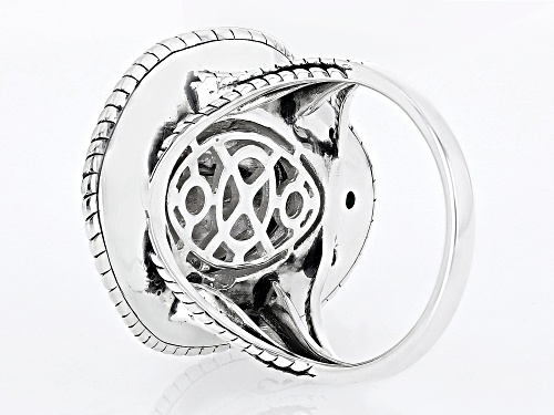 Southwest Style By JTV™ Sleeping Beauty Turquoise Rhodium Over Silver Cowboy Hat Ring - Size 11