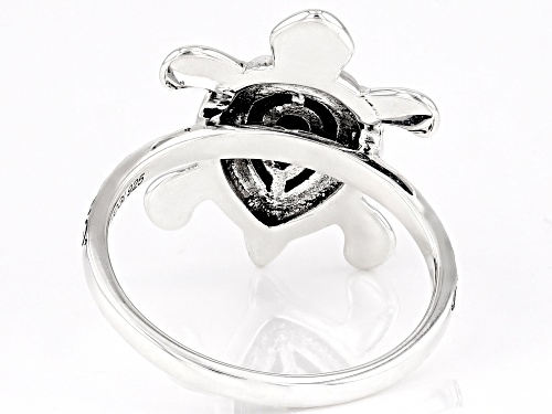 Southwest Style By JTV™ Green Turquoise Sterling Silver Oxidized Turtle Ring - Size 12