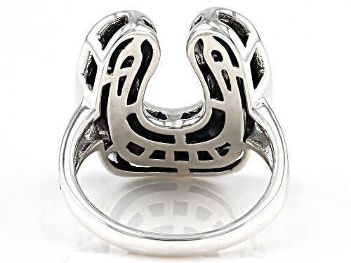 Southwest Style By JTV™  Sleeping Beauty Turquoise Sterling Silver Horseshoe Ring - Size 11
