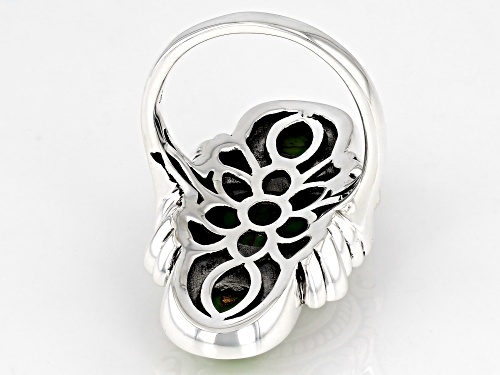 Southwest Style by JTV™ Green Turquoise Sterling Silver 3-Stone Ring - Size 9