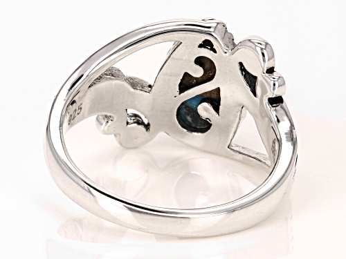 Southwest Style by JTV™ Blended Turquoise with Spiny Oyster Shell Sterling Silver Ring - Size 7