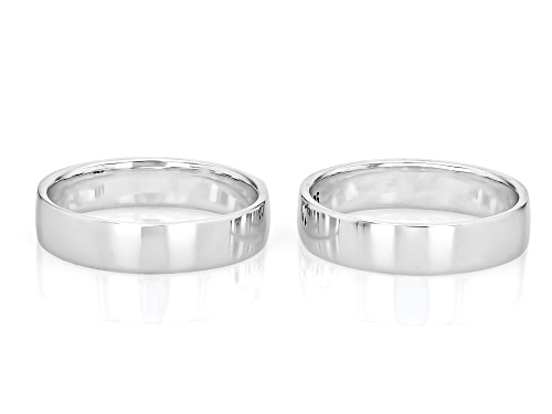 Southwest Style by JTV™ Oxidized Sterling Silver Band Ring Set of 2 - Size 7