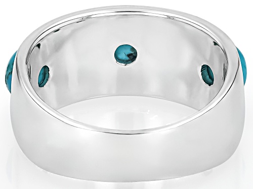 Southwest Style by JTV™ 5.5mm Round Blue Composite Turquoise Sterling Silver Sun Band Ring - Size 9