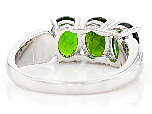 2.04ctw Chrome Diopside Rhodium Over Sterling Silver 3-Stone Ring - Size 8