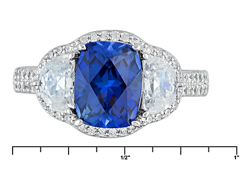 Tycoon For Bella Luce®4.29ctw Lab Created Sapphire And White Diamond Simulant Platineve®Ring - Size 8