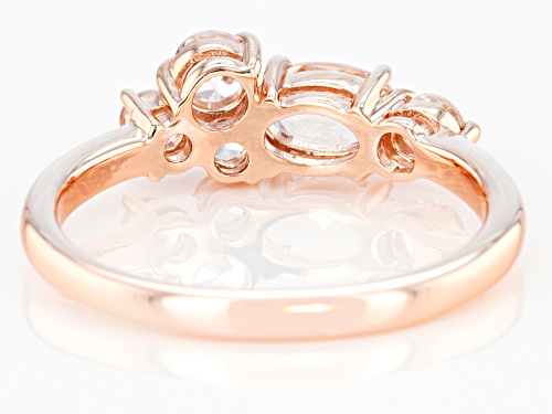 0.31ct Oval Cor-de-Rosa Morganite™ With 0.54ctw Round White Zircon 10k Rose Gold 5-Stone Ring - Size 9