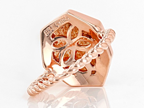 Timna Jewelry Collection™ 12x10mm Fancy Shape Orange Sunstone Copper Solitaire Ring - Size 9