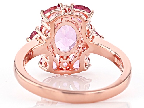 2.39CTW MIXED SHAPES PINK TOPAZ 18K ROSE GOLD OVER STERLING SILVER RING - Size 7