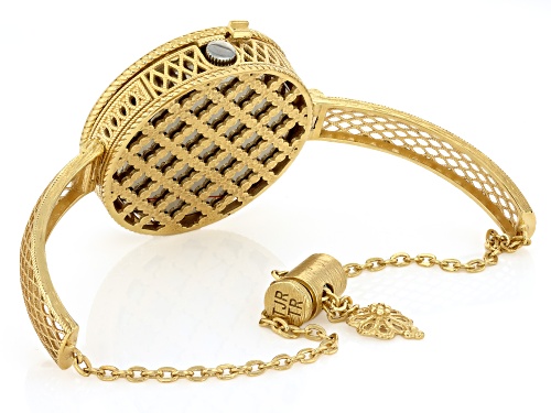 Artisan Collection of Turkey™ White Mother-Of-Pearl 18k Gold Over Bronze with Cubic Zirconia Watch