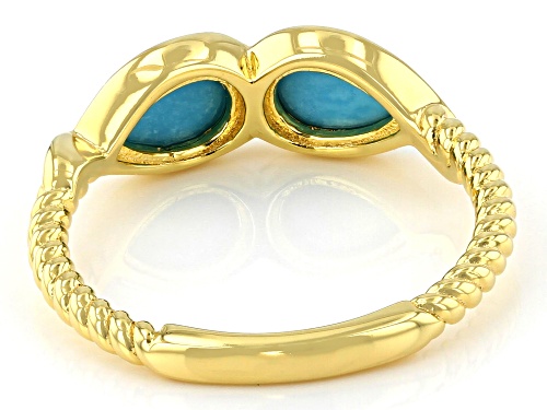 Sleeping Beauty Turquoise 18k Yellow Gold Over Sterling Silver Ring - Size 8
