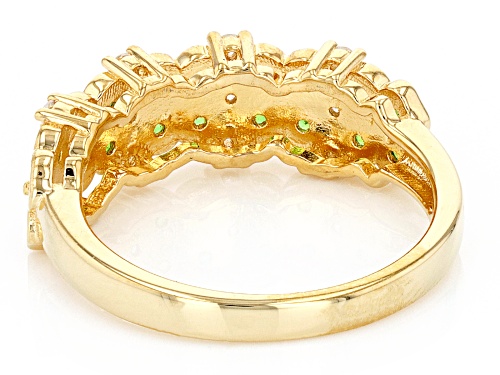 .17ctw Chrome with .15ctw White Zircon Four Leaf Clover 18k Yellow Gold Over Silver Band Ring - Size 8